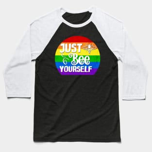 Just Bee Yourself Rainbow Baseball T-Shirt